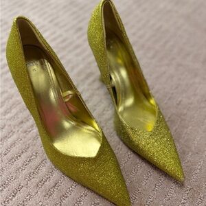 ZARA Elegant Green Glitter Women's Heels